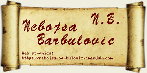 Nebojša Barbulović vizit kartica
